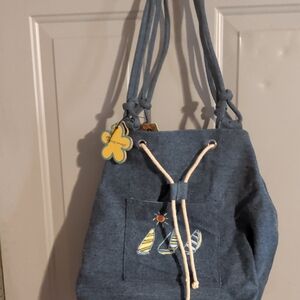 Blue Drawstring Women Bag